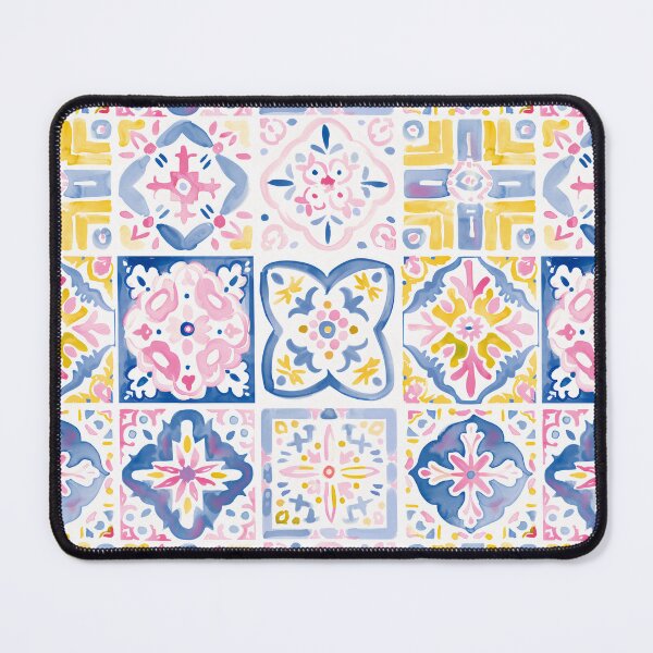 Item preview, Copy of Watercolor Pastel Geometric Floral Portuguese Tiles designed and sold by imaginefountain.