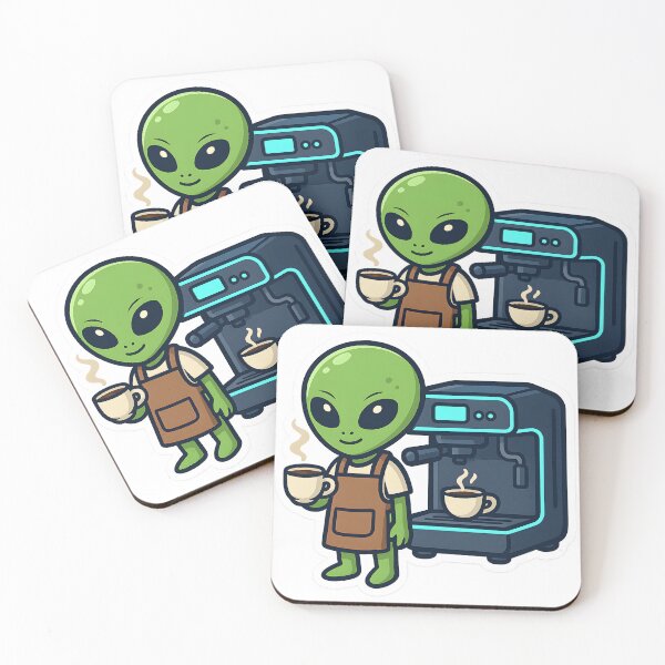 Item preview, Alien Barista – Funny Space Coffee Design designed and sold by StickyGuys.