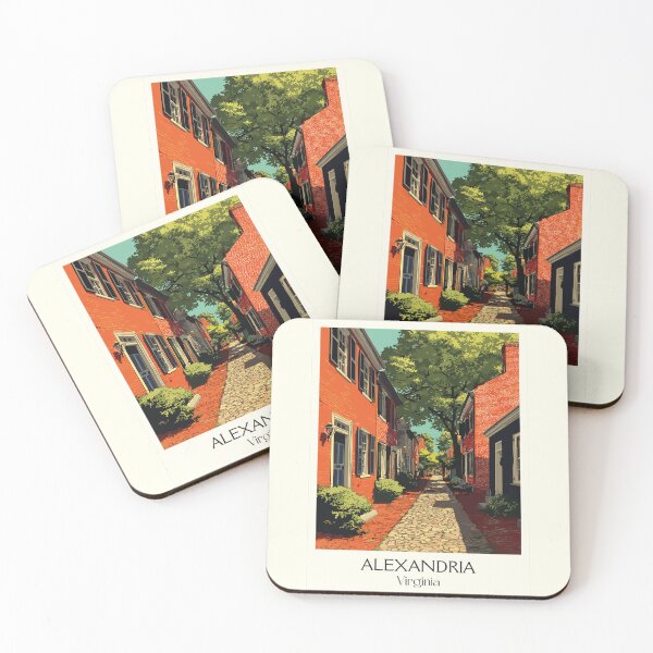 Item preview, Alexandria Virginia Retro Travel Art | Old Town Cobblestone Street Design designed and sold by TuncGK.