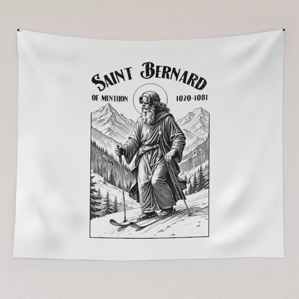 Item preview, Skiing Skier Patron Saint Bernard Vintage Winter Skiers designed and sold by GrandeDuc.