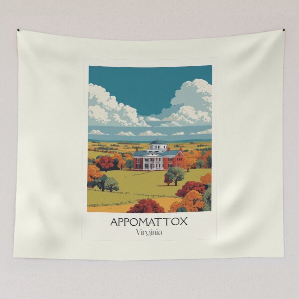 Item preview, Appomattox Virginia Vintage Travel Design | Historic Court House Art designed and sold by TuncGK.