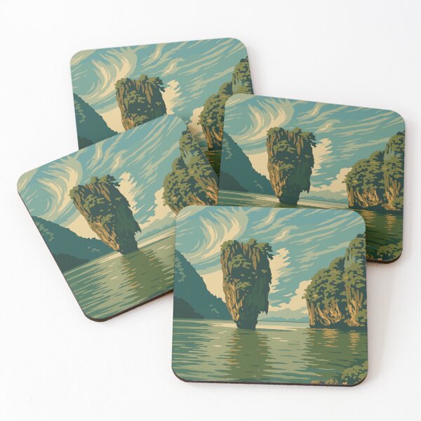Item preview, Vintage style landscape of famous Island in Thailand.  designed and sold by ColorTherapy.
