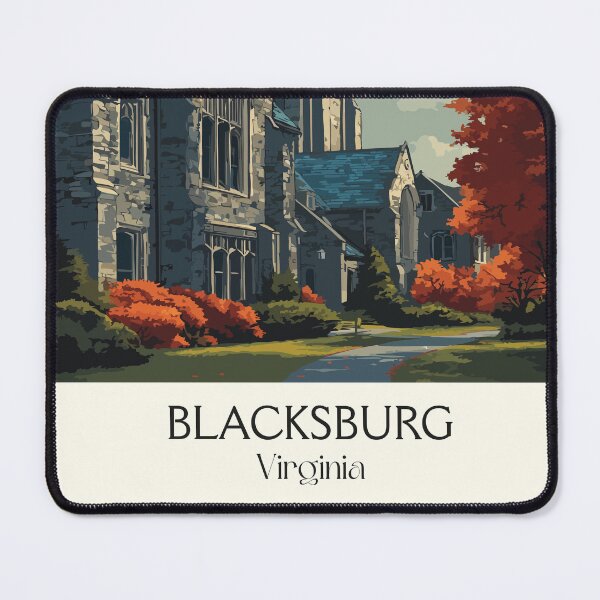 Item preview, Blacksburg Virginia Vintage Travel Art | Hokie College Town Illustration designed and sold by TuncGK.