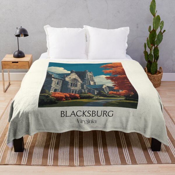 Item preview, Blacksburg Virginia Vintage Travel Art | Hokie College Town Illustration designed and sold by TuncGK.