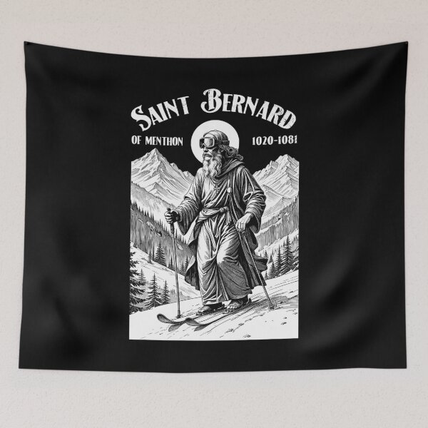 Item preview, Skiing Skier Patron Saint Bernard Vintage Winter Skiers designed and sold by GrandeDuc.