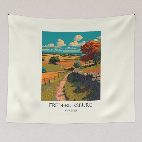 Item preview, Fredericksburg Virginia Vintage Travel Design | Historic Countryside Art designed and sold by TuncGK.