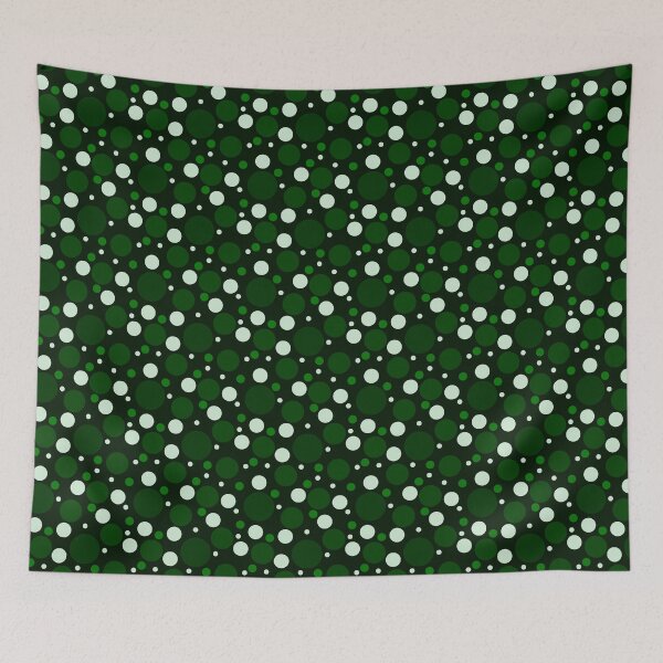Item preview, Abstract Random Dark Green, Light Green and White Polka Dots  designed and sold by POLKAIWERX.