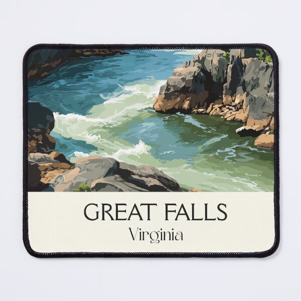 Item preview, Great Falls Virginia Vintage Travel Design | Potomac River Park Art designed and sold by TuncGK.