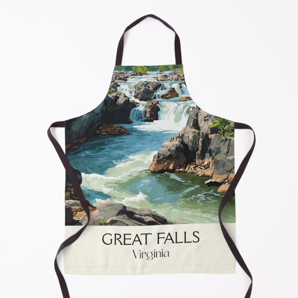 Item preview, Great Falls Virginia Vintage Travel Design | Potomac River Park Art designed and sold by TuncGK.
