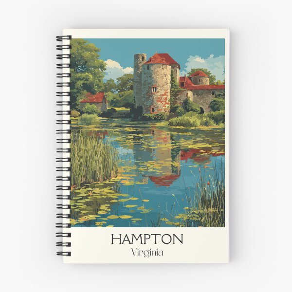 Item preview, Hampton Virginia Retro Travel Art | Historic Coastal City Design designed and sold by TuncGK.