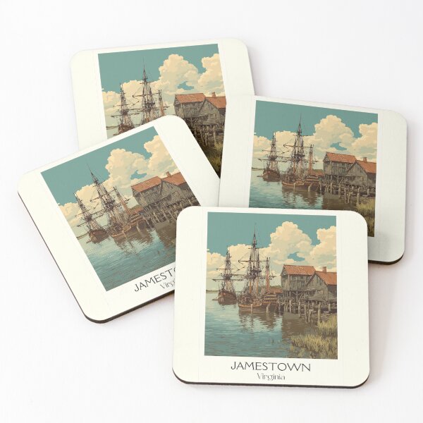 Item preview, Jamestown Virginia Vintage Travel Design | Historic Settlement Art designed and sold by TuncGK.