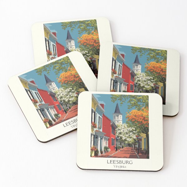 Item preview, Leesburg Virginia Retro Travel Art | Historic Downtown Illustration designed and sold by TuncGK.