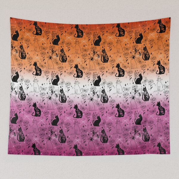 Item preview, Lesbian Pride Black Cat Witchy Magic Design designed and sold by Travelslightly.