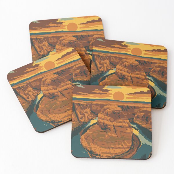 Item preview, Horseshoe Bend Arizona Grand Canyon  | Vintage WPA Style  designed and sold by ColorTherapy.
