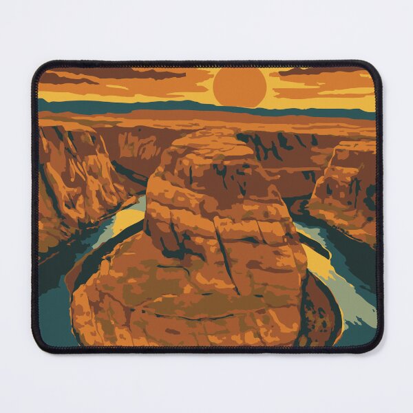 Item preview, Horseshoe Bend Arizona Grand Canyon | Vintage WPA Style designed and sold by ColorTherapy.