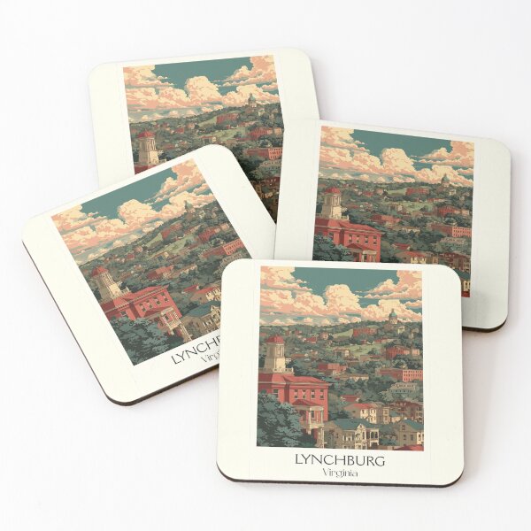 Item preview, Lynchburg Virginia Vintage Travel Art | The Hill City Illustration designed and sold by TuncGK.