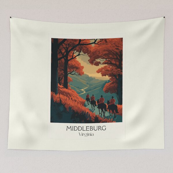 Item preview, Middleburg Virginia Vintage Travel Art | Hunt Country Equestrian Design designed and sold by TuncGK.