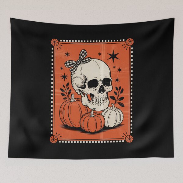 Item preview, Scary Halloween Skull Coquette Bow Spooky designed and sold by WalshDrawnLaugh.