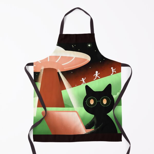 Item preview, Alien Cat Selfie With Alien UFO kidnapping human Funny Cat Gifts For Men Women Sticker designed and sold by The Velvet Vault.