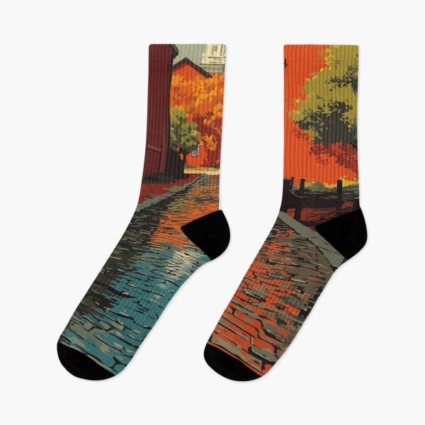 Item preview, Richmond Virginia Retro Travel Design | RVA Autumn Street Scene Art designed and sold by TuncGK.