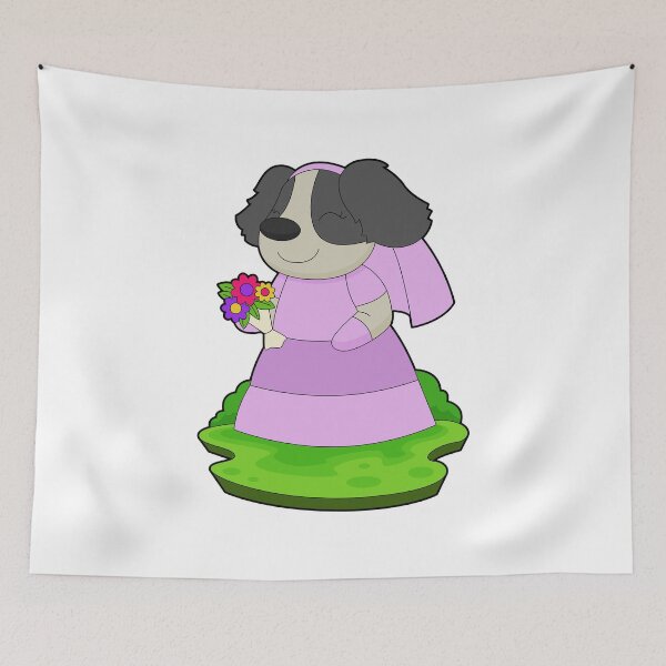 Item preview, Dog Bride Bunch of flowers Wedding designed and sold by Snabdesign84.