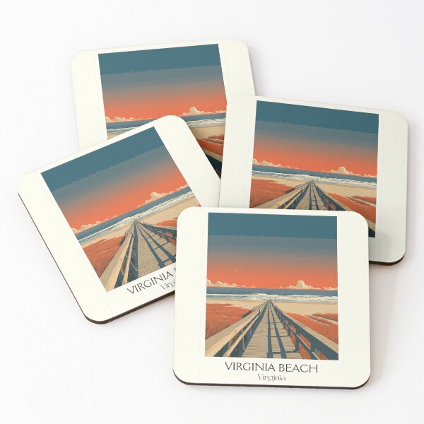 Item preview, Virginia Beach Virginia Vintage Travel Art | Retro Oceanfront Boardwalk designed and sold by TuncGK.