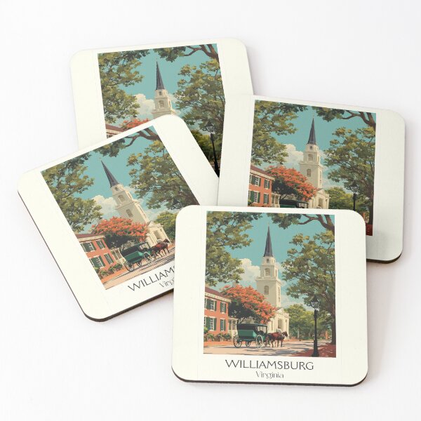 Item preview, Williamsburg Virginia Retro Travel Art | Colonial Capital Illustration designed and sold by TuncGK.