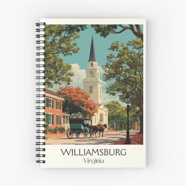 Item preview, Williamsburg Virginia Retro Travel Art | Colonial Capital Illustration designed and sold by TuncGK.