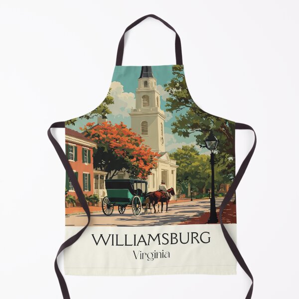 Item preview, Williamsburg Virginia Retro Travel Art | Colonial Capital Illustration designed and sold by TuncGK.
