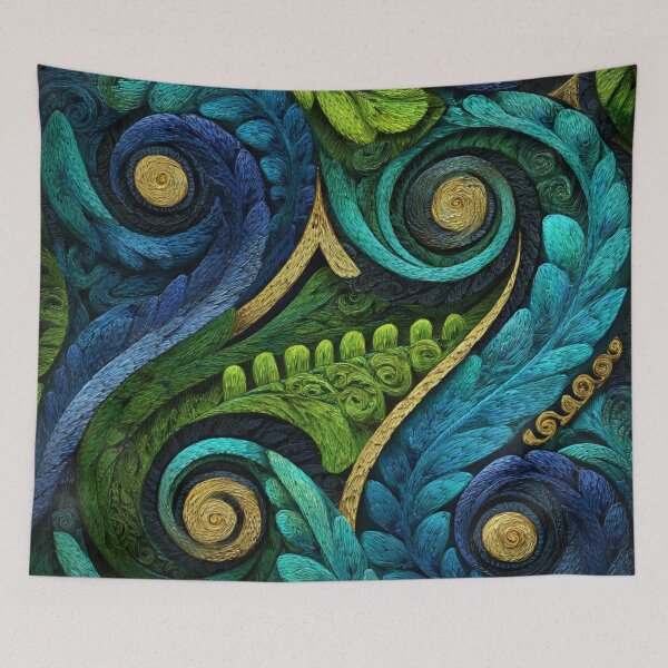 Item preview, New Zealand Māori Paua Pattern Koru Design 474 designed and sold by GrinGalore.