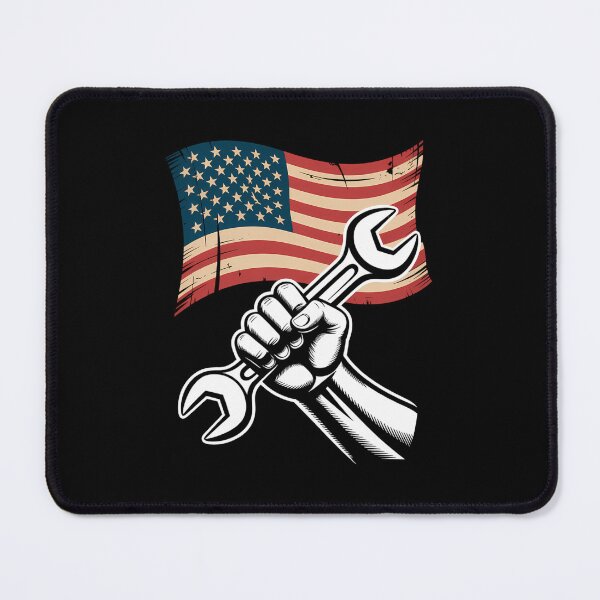 Item preview, US Flag Mechanic Labor Day Worker Patriotic designed and sold by WalshDrawnLaugh.