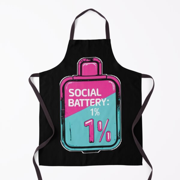 Item preview, Social Battery 1% pink with aqua Ironic Vibes designed and sold by EH World | Store.