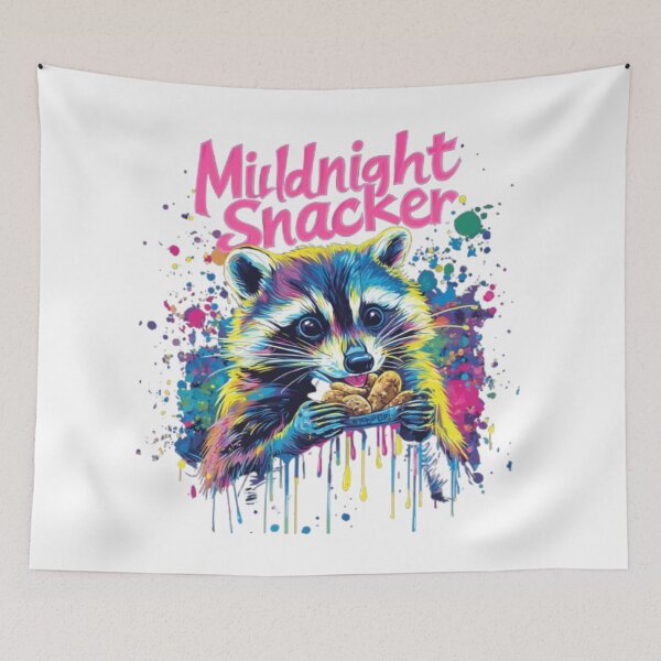 Item preview, Midnight Snacker – Colorful Raccoon Street Art Design designed and sold by AlexLineArt.