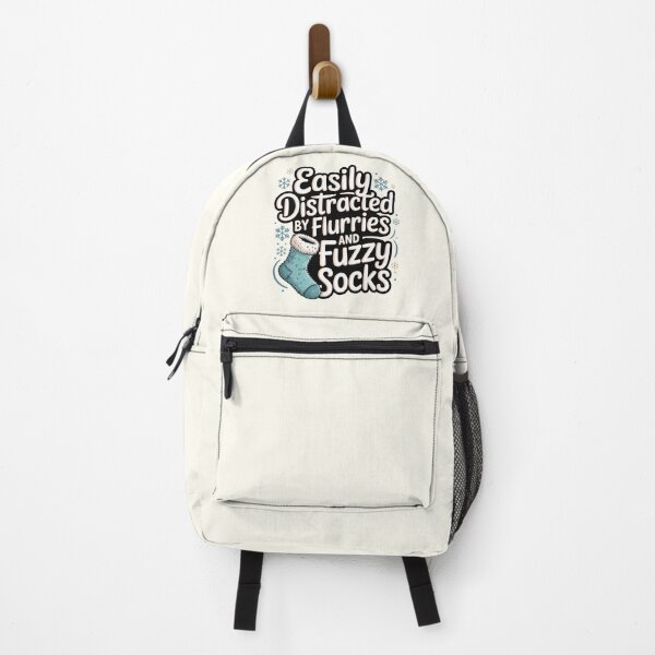 Item preview, Easily Distracted by Flurries and Fuzzy Socks – Funny Winter Quote designed and sold by Jollys-ArtShop.