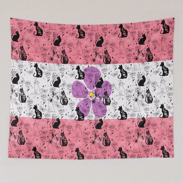 Item preview, Sapphic Pride Black Cat Witchy Magic Design designed and sold by Travelslightly.