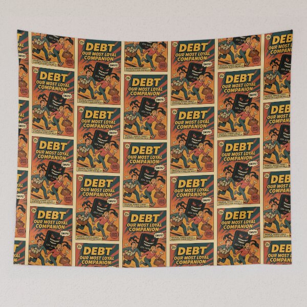 Item preview, Debt Comic – Retro Financial Horror Art Print designed and sold by eyesasdaggers.