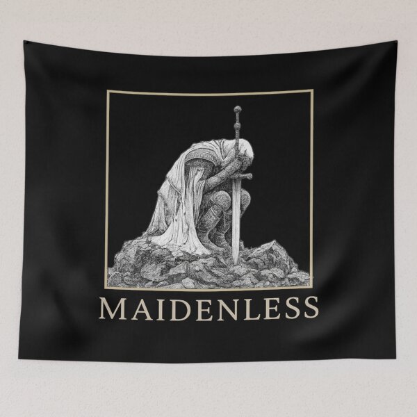 Item preview, Maidenless Knight – Dark Engraving Fantasy Art designed and sold by Neon Nightmare.