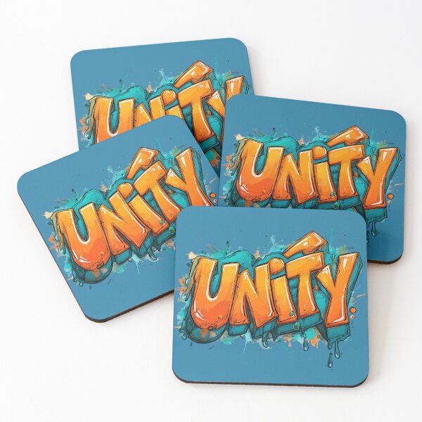Item preview, UNITY – Graffiti Bubble Lettering in Neon Orange & Blue (Unity) designed and sold by Meiersbeste.