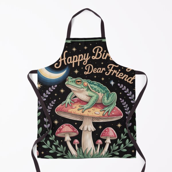 Item preview, Enchanted Frog and Magic Mushrooms – Nighttime Birthday Greeting designed and sold by FusiTink.