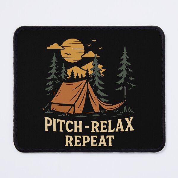 Item preview, Pitch Relax Repeat Funny Camping Camper Van designed and sold by LuminOrb.