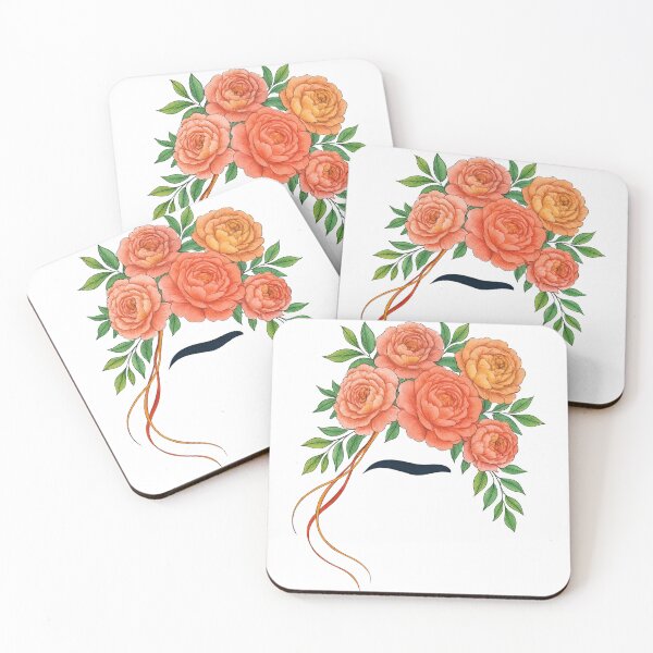 Item preview, Coral Blooms & Ribbons designed and sold by FloxieStudio.