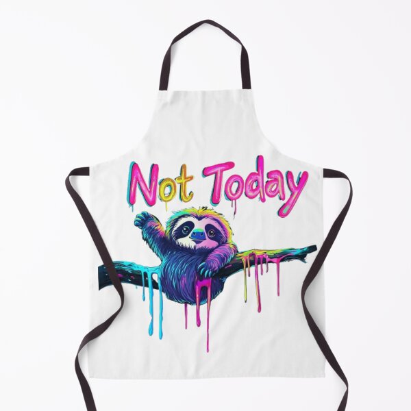 Item preview, Not Today – Colorful Sloth Neon Artwork designed and sold by AlexLineArt.