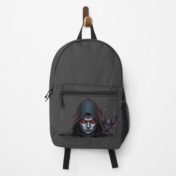 Item preview, Hooded Dracula With Fiery Red Eyes And Bat designed and sold by LANCEWISEMEDIA.