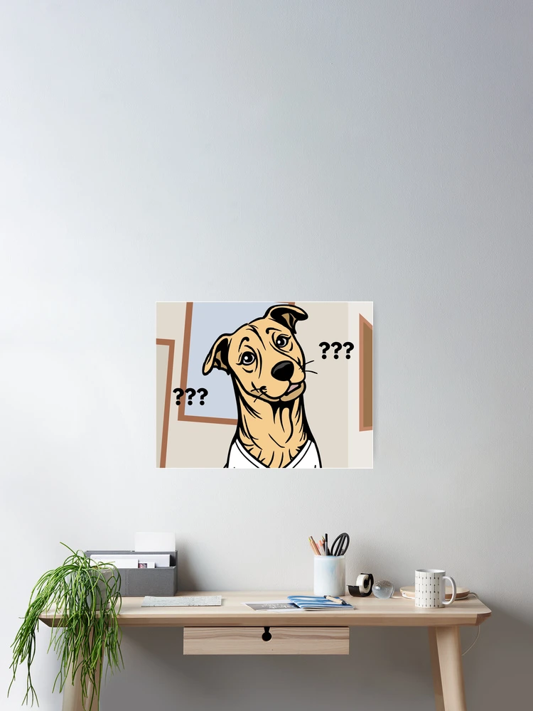 Thumbnail 2 of 3, Poster, Confused Rhodesian Ridgeback - Dog Meme designed and sold by SimpleDesigns12.