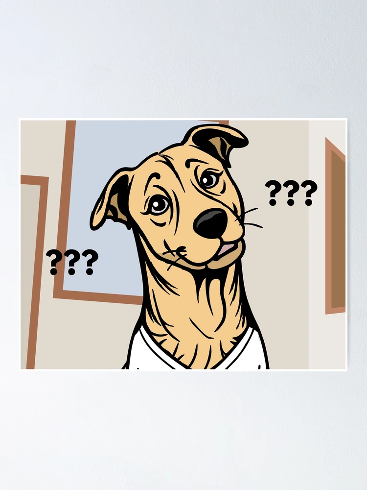 Thumbnail 1 of 3, Poster, Confused Rhodesian Ridgeback - Dog Meme designed and sold by SimpleDesigns12.