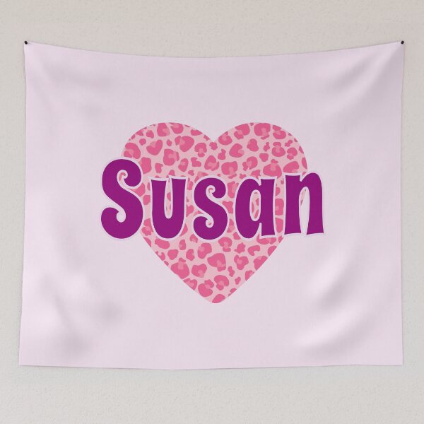Item preview, Susan Name Pink Leopard Heart  designed and sold by Jeallan Designs.