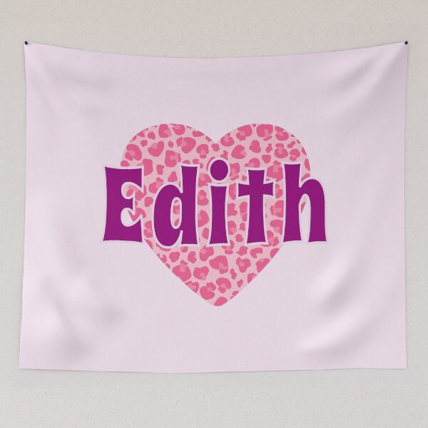 Item preview, Edith Name Pink Leopard Heart  designed and sold by Jeallan Designs.