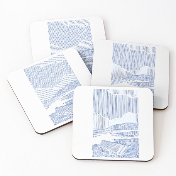Item preview, blue beach house line work designed and sold by serenddy.