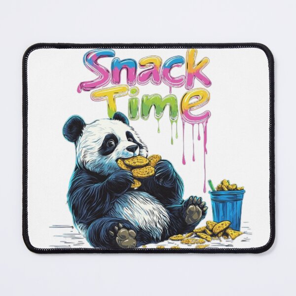 Item preview, Snack Time – Cute Panda Eating Cookies Neon Art designed and sold by AlexLineArt.