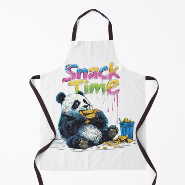Item preview, Snack Time – Cute Panda Eating Cookies Neon Art designed and sold by AlexLineArt.